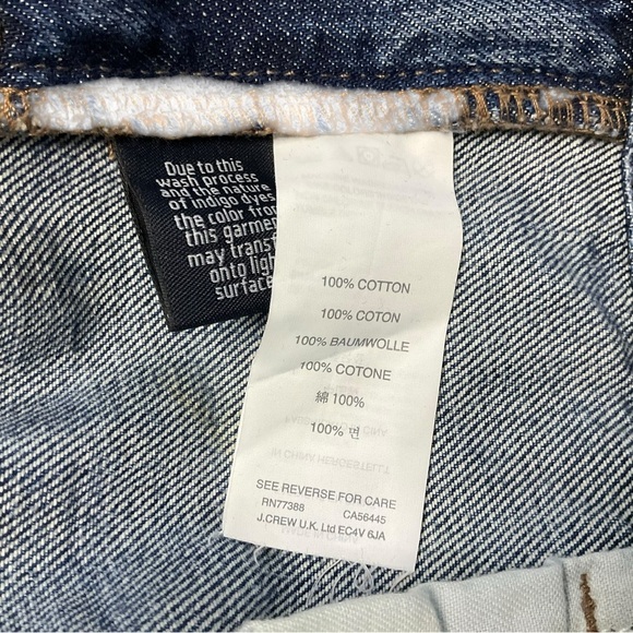 J.Crew Boyfriend Blue Denim Jean SZ 27‎ Women Straight Leg Distress Frayed Patch - Picture 5 of 6